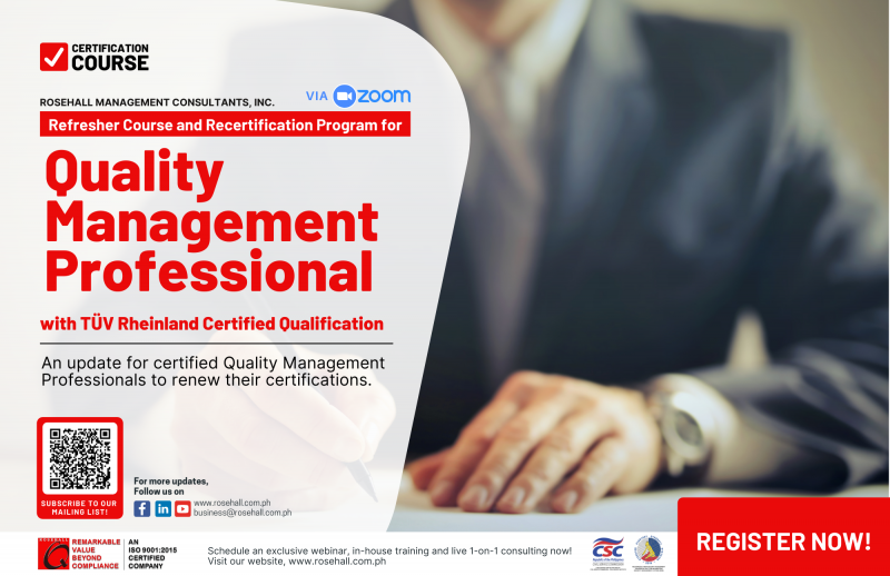 PERSONNEL CERTIFICATION - ROSEHALL Management Consultants, Inc.