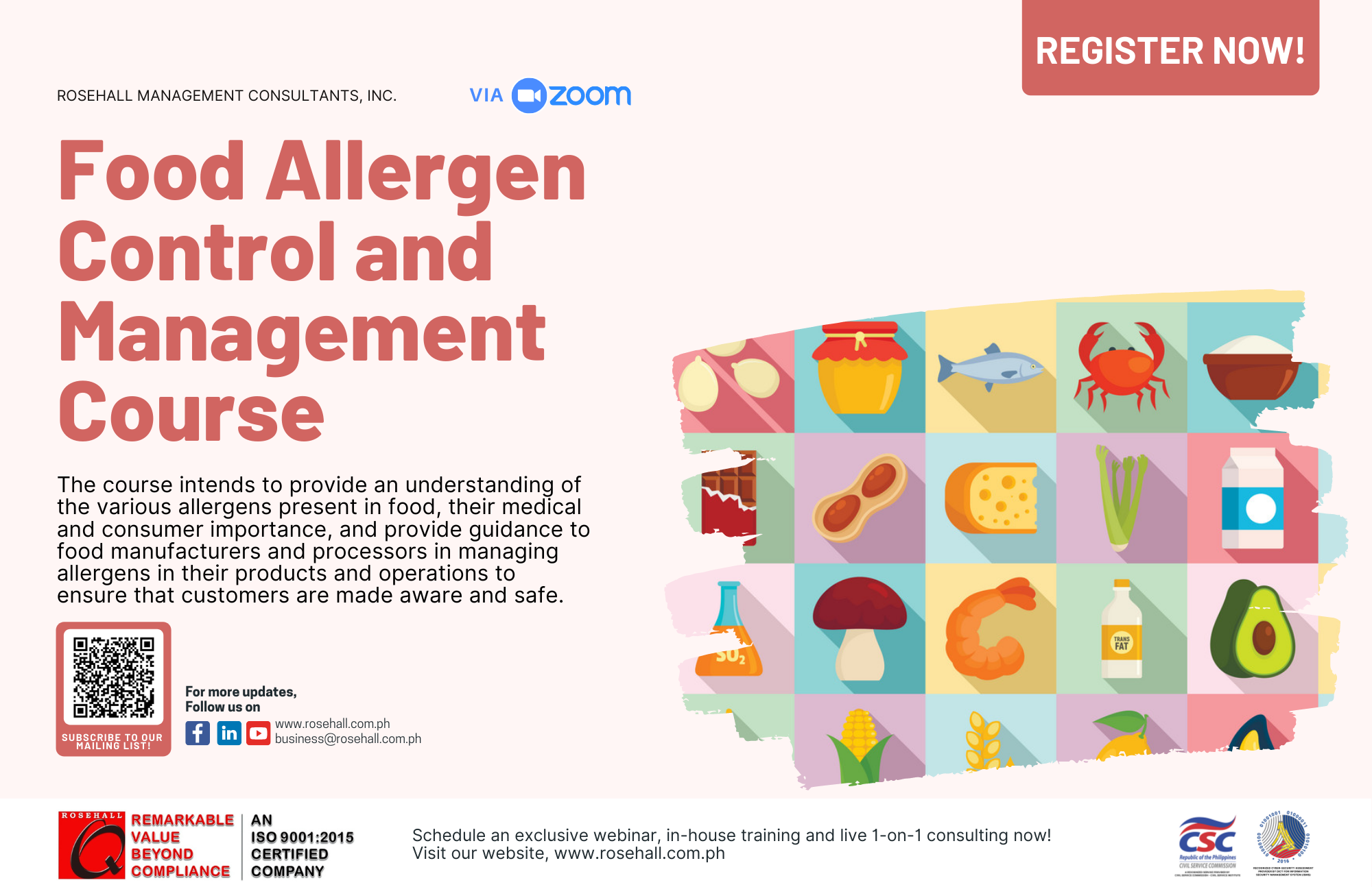 Food Allergen Control And Management Course ROSEHALL Management 