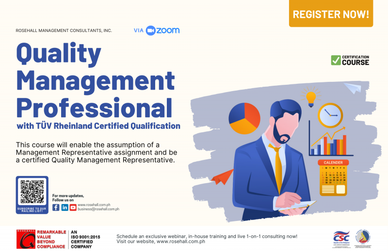 Quality Management Professional with TÜV Rheinland Certified